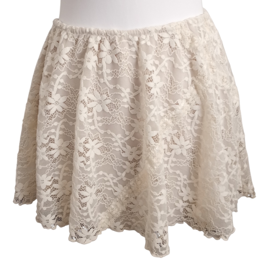 Celebrity Pink Cream Lace Skater Skirt Sz.XL EUC.